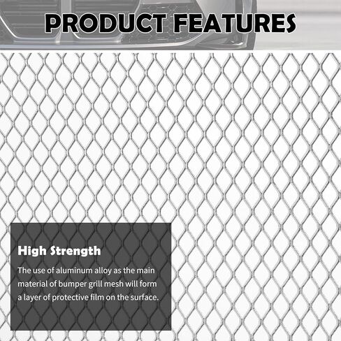 40x13" Car Grill Mesh for Bumper,Cuttable Metal Mesh Grill with 6mm Honeycomb Meshes Eyelets for Blocking Stones/Branch,Aluminum Alloy Car Metal Meshes Screen Grille Inserts (6mm Hexagonal) in Saudi Arabia
