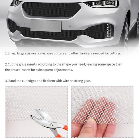 40x13" Car Grill Mesh for Bumper,Cuttable Metal Mesh Grill with 6mm Honeycomb Meshes Eyelets for Blocking Stones/Branch,Aluminum Alloy Car Metal Meshes Screen Grille Inserts (6mm Hexagonal) in Saudi Arabia