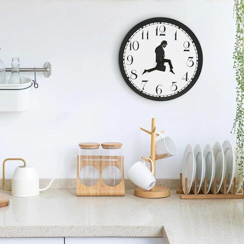 ساعة وزارة السخيفة للمشي الصامت، ساعة حائط للمشي السخيفة مقاس 12 بوصة، ساعة حائط مثيرة للاهتمام لغرفة النوم وغرفة المعيشة والمطبخ، هدية مبتكرة لديكور المنزل (أسود) in Kuwait