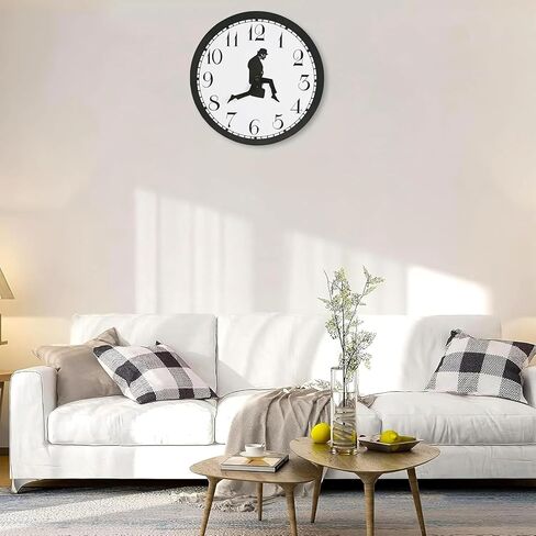 ساعة وزارة السخيفة للمشي الصامت، ساعة حائط للمشي السخيفة مقاس 12 بوصة، ساعة حائط مثيرة للاهتمام لغرفة النوم وغرفة المعيشة والمطبخ، هدية مبتكرة لديكور المنزل (أسود) in Kuwait
