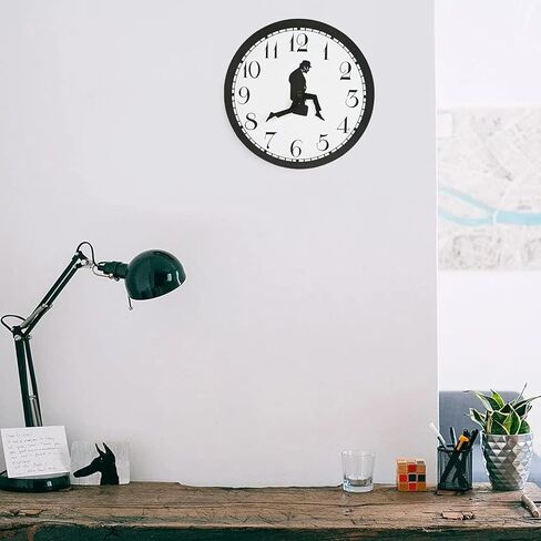ساعة وزارة السخيفة للمشي الصامت، ساعة حائط للمشي السخيفة مقاس 12 بوصة، ساعة حائط مثيرة للاهتمام لغرفة النوم وغرفة المعيشة والمطبخ، هدية مبتكرة لديكور المنزل (أسود) in Kuwait