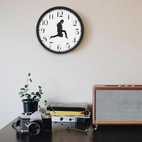 ساعة وزارة السخيفة للمشي الصامت، ساعة حائط للمشي السخيفة مقاس 12 بوصة، ساعة حائط مثيرة للاهتمام لغرفة النوم وغرفة المعيشة والمطبخ، هدية مبتكرة لديكور المنزل (أسود) in Kuwait