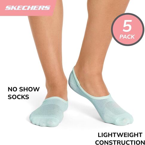 Skechers Women's Slip-ins 5-Pack Performance No Show Liners, Lightweight & Breathable Mesh in Saudi Arabia