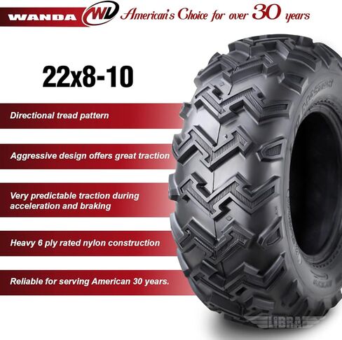 WANDA 2 New ATV UTV Tires 22X8-10 22x8x10 6PR P306-10264 in Saudi Arabia