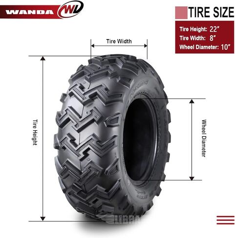 WANDA 2 New ATV UTV Tires 22X8-10 22x8x10 6PR P306-10264 in Saudi Arabia
