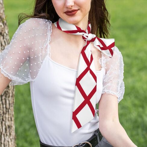 Alabama State Flag print Hair Scarf for Women Fashion Silky Satin Headscarf Wrap Breathable Lightweight Neck Scarves in Saudi Arabia