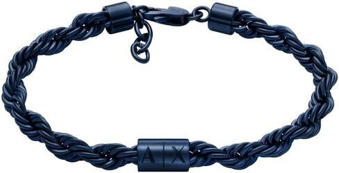 Armani Exchange A|X Men's Gunmetal and Silver-Tone Stainless Steel Double Chain Bracelet (Model: AXG0161060) in Saudi Arabia