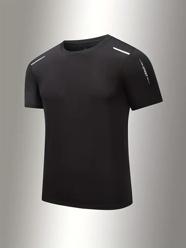 Quick Dry Ice Silk Athletic T-Shirts for Men, Athletic Short Sleeve Moisture Wicking Tee for Running,Training （1 Piece） in Saudi Arabia