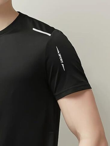 Quick Dry Ice Silk Athletic T-Shirts for Men, Athletic Short Sleeve Moisture Wicking Tee for Running,Training （1 Piece） in Saudi Arabia