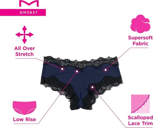 ملابس داخلية Maidenform، سراويل داخلية منخفضة الارتفاع، دانتيل للنساء، 3 قطع in Kuwait