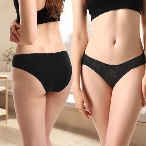 6 Pack Cotton Underwear for Women Cute Low Rise Bikini Panties Breathable Sexy Hipster Womens Cheeky S-XL in Saudi Arabia