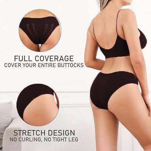 6 Pack Cotton Underwear for Women Cute Low Rise Bikini Panties Breathable Sexy Hipster Womens Cheeky S-XL in Saudi Arabia
