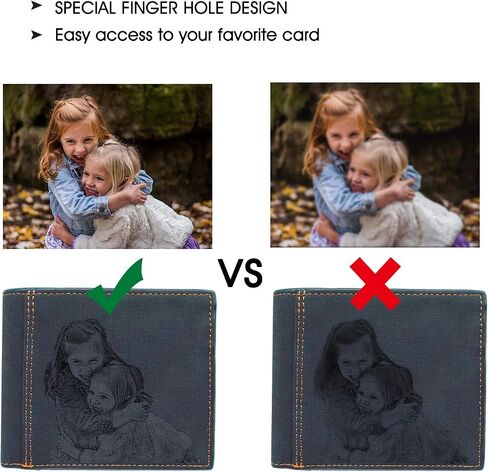 Custom Engraved Wallets Personalized Photo Leather Wallet Men,Husband,Dad,Son,Personalized Gifts in Saudi Arabia