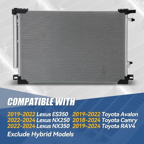 Auto Dynasty DPI 30085 Factory Style Aluminum A/C Condenser Compatible with Lexus ES350 NX250 NX350 Toyota Avalon Camry RAV4 2018-2024 in Saudi Arabia