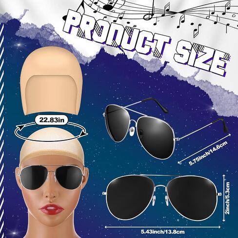 Mepase 6 Pcs Bald Caps with Glasses Bald Head Wig Cap Party Costume Accessories for Adults Women Men Halloween Cosplay(Wrinkle) in Saudi Arabia