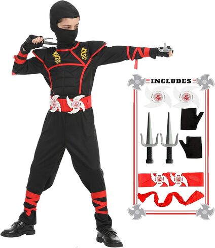 Ninja Costumes Set Halloween Ninja Costume Dragon Ninjas AccessoriesToys for Kids Role Play in Saudi Arabia