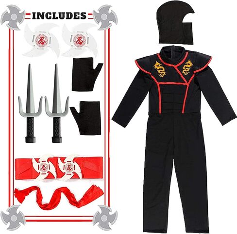 Ninja Costumes Set Halloween Ninja Costume Dragon Ninjas AccessoriesToys for Kids Role Play in Saudi Arabia