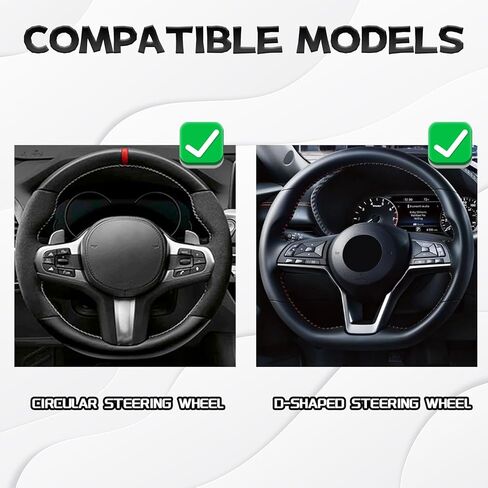 غطاء عجلة القيادة من أحجار الراين اللامعة للنساء، واقي عجلة قيادة مرن من الجلد الناعم مقاس 15 بوصة، ألماس كريستالي لامع للفتيات، إكسسوارات داخلية للسيارة لمعظم السيارات (وردي) in Kuwait