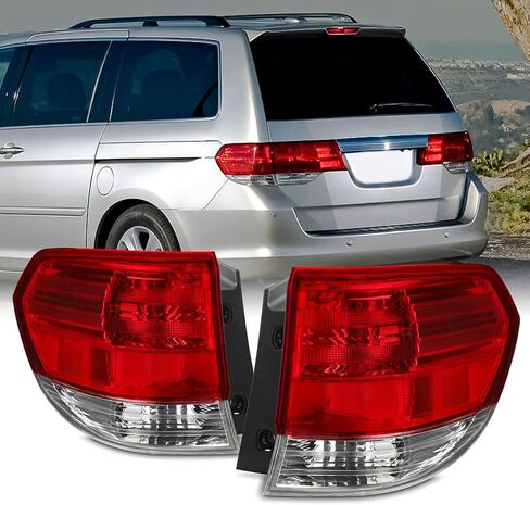 AKKON-Fit 2008 2009 2010 Honda Odyssey Minivan 08-10 OE Style الخارجي الذيل ضوء لمبة خلفية أحمر واضح سائق الجانب الأيسر in Saudi Arabia