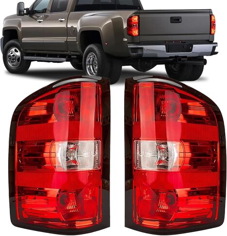 مجموعة مصابيح Wildwolf الخلفية لسيارة Chevy Silverado 1500 2500 3500 2500HD 3500HD 2007-2014، إشارة انعطاف الفرامل الخلفية، حدود سوداء، الجانب الخلفي الأيسر والأيمن in Kuwait