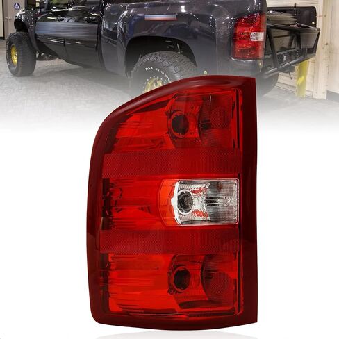 مجموعة مصابيح Wildwolf الخلفية لسيارة Chevy Silverado 1500 2500 3500 2500HD 3500HD 2007-2014، إشارة انعطاف الفرامل الخلفية، حدود سوداء، الجانب الخلفي الأيسر والأيمن in Kuwait