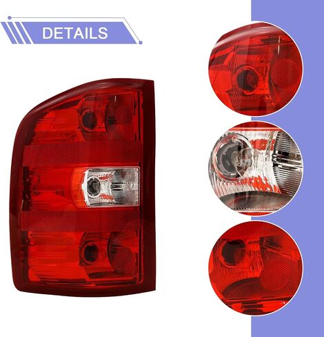 مجموعة مصابيح Wildwolf الخلفية لسيارة Chevy Silverado 1500 2500 3500 2500HD 3500HD 2007-2014، إشارة انعطاف الفرامل الخلفية، حدود سوداء، الجانب الخلفي الأيسر والأيمن in Kuwait