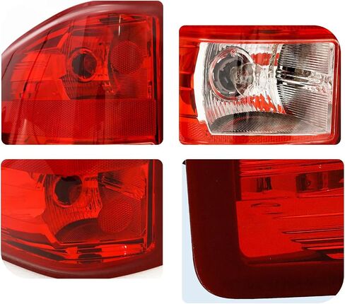 مجموعة مصابيح Wildwolf الخلفية لسيارة Chevy Silverado 1500 2500 3500 2500HD 3500HD 2007-2014، إشارة انعطاف الفرامل الخلفية، حدود سوداء، الجانب الخلفي الأيسر والأيمن in Kuwait
