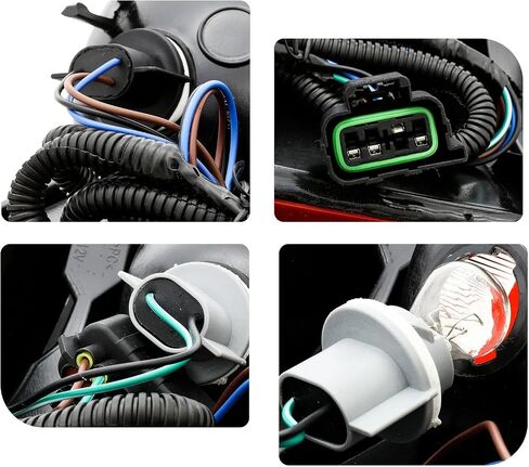 مجموعة مصابيح Wildwolf الخلفية لسيارة Chevy Silverado 1500 2500 3500 2500HD 3500HD 2007-2014، إشارة انعطاف الفرامل الخلفية، حدود سوداء، الجانب الخلفي الأيسر والأيمن in Kuwait