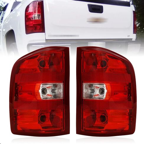 مجموعة مصابيح Wildwolf الخلفية لسيارة Chevy Silverado 1500 2500 3500 2500HD 3500HD 2007-2014، إشارة انعطاف الفرامل الخلفية، حدود سوداء، الجانب الخلفي الأيسر والأيمن in Kuwait