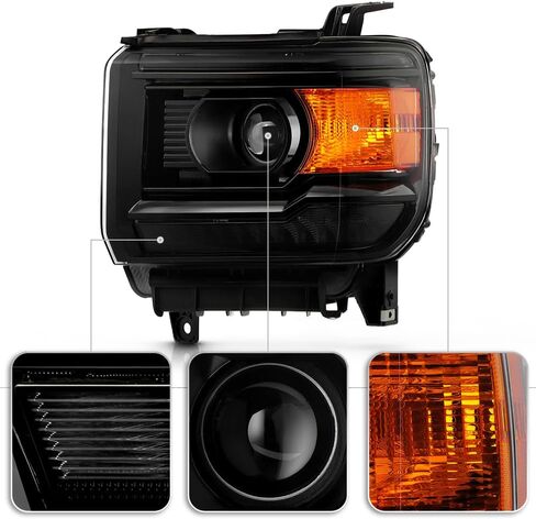 KEEKPO - For 2014-2015 GMC Sierra 1500 2015-2019 2500HD 3500HD Halogen w/o DRL Upgrade LED Tube Headlights Headlamps Set in Saudi Arabia
