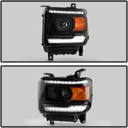 KEEKPO - For 2014-2015 GMC Sierra 1500 2015-2019 2500HD 3500HD Halogen w/o DRL Upgrade LED Tube Headlights Headlamps Set in Saudi Arabia
