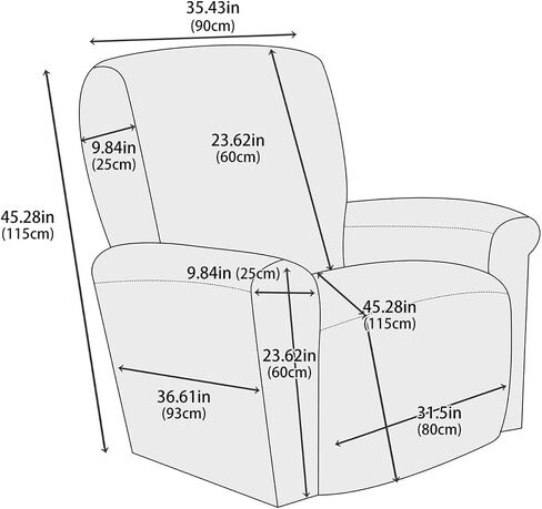 vctops Vintage Leather Look Stretch Recliner Sofa Covers 10-Pieces Water Resistant RV Furniture Covers Soft Reclining Couch Covers Non Slip Sofa Slipcover for Dogs Cats (Brown,4 Seater) in Saudi Arabia
