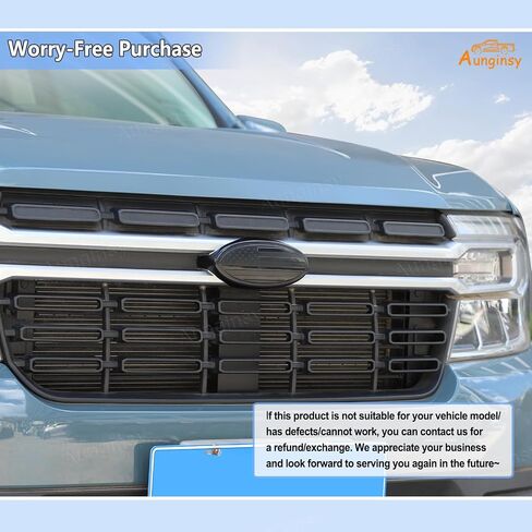 Aunginsy for Maverick 2022 غطاء تقليم الشعار الأمامي متوافق مع Ford Maverick 2023 2024 شعار الشبكة الأمامية غطاء شعار حلقة دائرية مركزية ملحقات غطاء الشعار المزخرف، نمط علم الولايات المتحدة الأمريكية in Kuwait