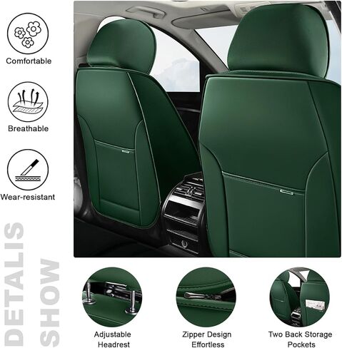 أغطية مقاعد السيارة لسيارة إنفينيتي QX50 QX60 QX80 FX35 Q40 Q50 G25 G35 G37 M35 غطاء مقعد جلد نابا (المقاعد الأمامية الفاخرة، بني) in Saudi Arabia