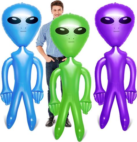 BBTO 3 Pcs Alien Inflates Inflatable Jumbo Alien Blow up Toy for Party Decorations, Halloween, Birthday, Theme Party(35 Inch,Green) in Saudi Arabia