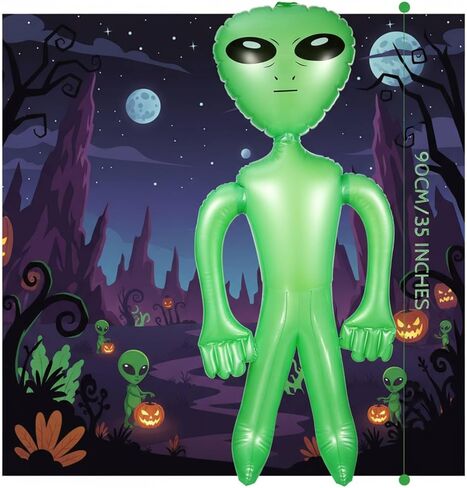 BBTO 3 Pcs Alien Inflates Inflatable Jumbo Alien Blow up Toy for Party Decorations, Halloween, Birthday, Theme Party(35 Inch,Green) in Kuwait