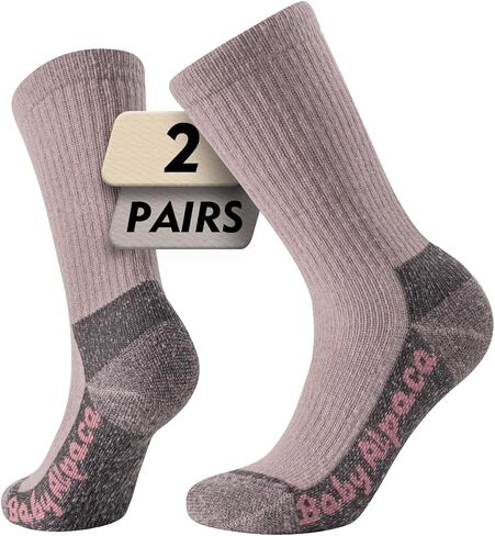 Alpaca Wool Warm Hiking Socks Heavyweight, Winter Outdoor Crew Calf Boot Socks Thick Thermal Fleece Moisture Wicking in Saudi Arabia