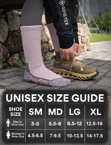 Alpaca Wool Warm Hiking Socks Heavyweight, Winter Outdoor Crew Calf Boot Socks Thick Thermal Fleece Moisture Wicking in Saudi Arabia