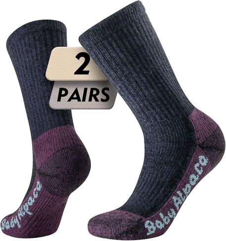 Alpaca Wool Warm Hiking Socks Heavyweight, Winter Outdoor Crew Calf Boot Socks Thick Thermal Fleece Moisture Wicking in Saudi Arabia