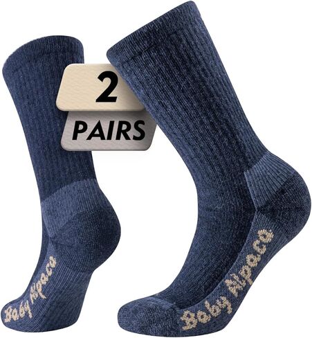 Alpaca Wool Warm Hiking Socks Heavyweight, Winter Outdoor Crew Calf Boot Socks Thick Thermal Fleece Moisture Wicking in Saudi Arabia