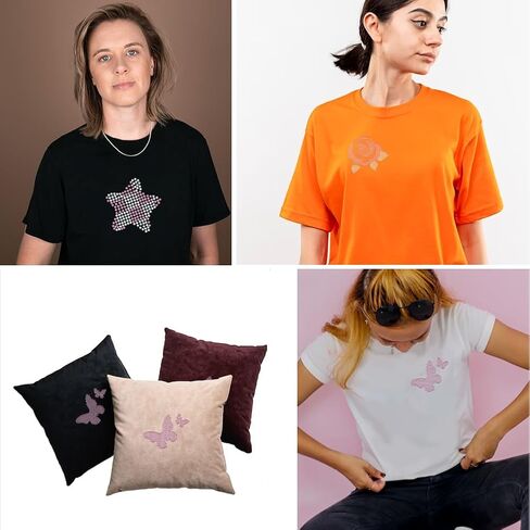 Compass Rhinestone Iron on Hotfix Transfer for Bags Bling Crystal Compass Heat Transfer Decal T-Shirt Crystal Heat Transfer Hot Fix Stickers Iron on Compass Patch for DIY Art Craft Clothing in Kuwait