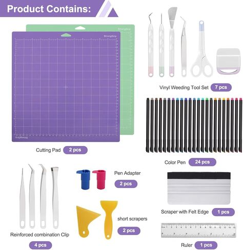 حزمة ملحقات لتوصيلات Cricut Joy Cutting For Cricut Joy Cricut Vinyl Beginner Bundle Tool Tool Kit Craft Craft Set Pencil Cutting Mat Clistcler Pen Adapter in Kuwait