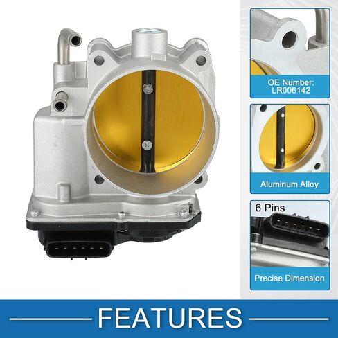 Throttle Body Assembly No.LR006142 Throttle Body Actuator for Land Rover LR3 4.4L V8 - Gas 2005-2009 Aluminum Alloy Silver Tone in Saudi Arabia