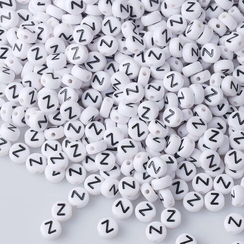 500pcs Letter I Beads, DIY Jewelry Making Supplies, Acrylic Cylindrical Beads for Friendship Bracelets & Accessories in Kuwait