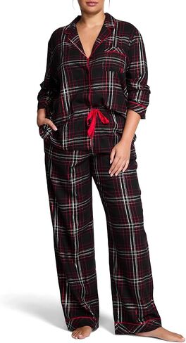 Victoria's Secret Flannel Pajama Set, Long Sleeve Button Down Shirt & Pants, Sleepwear for Women (XS-XXL) in Kuwait