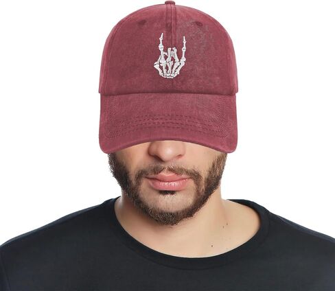 قبعة يد هيكل عظمي للرجال والنساء، قبعة بيسبول مطرزة على شكل هيكل عظمي للأيدي الهالوين قبعة الأب in Kuwait