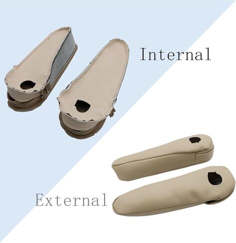 FZJDSD 2pcs Plain Beige Leather Seat Armrest Cloves Compatible with Toyota Sequoia 2001 2002 2003 2004 2005 2006 2007 in Saudi Arabia