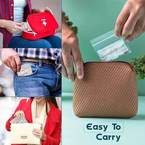 100 Pcs Reusable Pill Pouch Set, Small Medicine Organizer Bags for Pills, Vitamins, and Travel Essentials, Portable Storage Baggies in Saudi Arabia