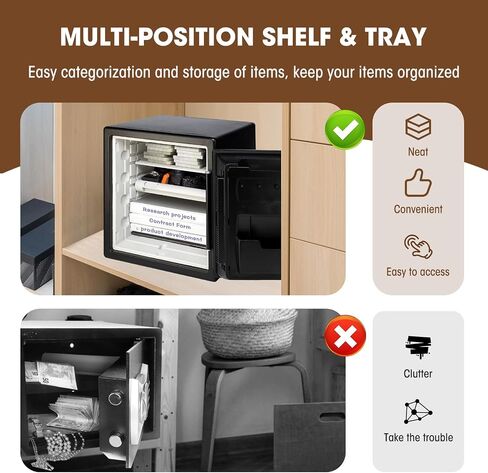 Compatible with SentrySafe SFW082 and SFW123 Fireproof Safes, Shelf Insert, Safe Shelf Accessory - Keep Your Belongings Organized in Saudi Arabia