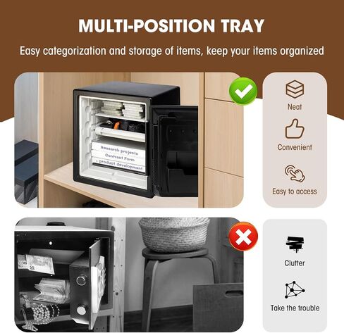 Compatible with SentrySafe SFW082 and SFW123 Fireproof Safes, Shelf Insert, Safe Shelf Accessory - Keep Your Belongings Organized in Saudi Arabia
